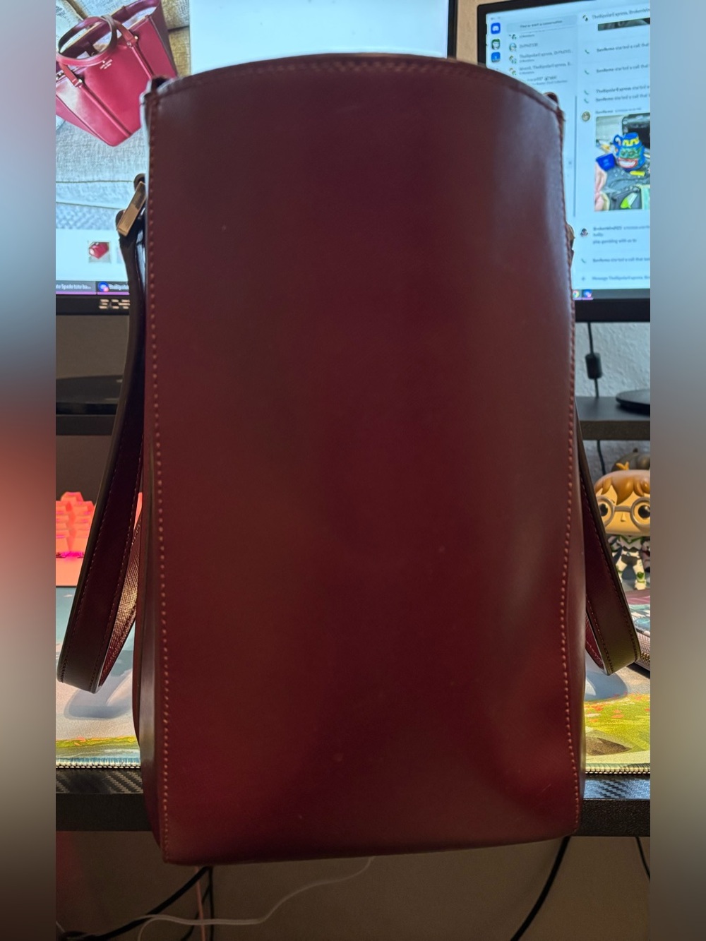 kate spade Burgundy Newport Lane Briar Tote with Gold Logo - Picture 3 of 8